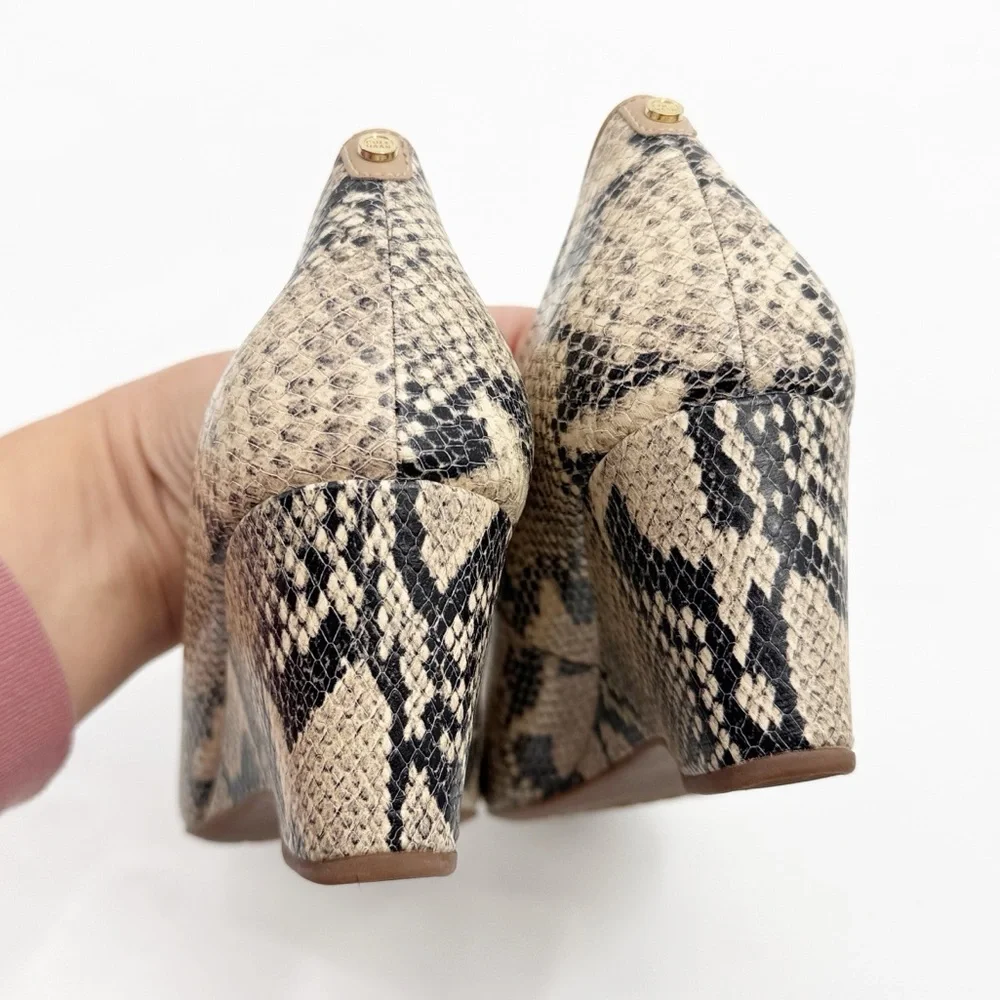Cole Haan Womens The GoTo 60Mm Snake Round Toe Wedge Pumps Dress Casual size 9